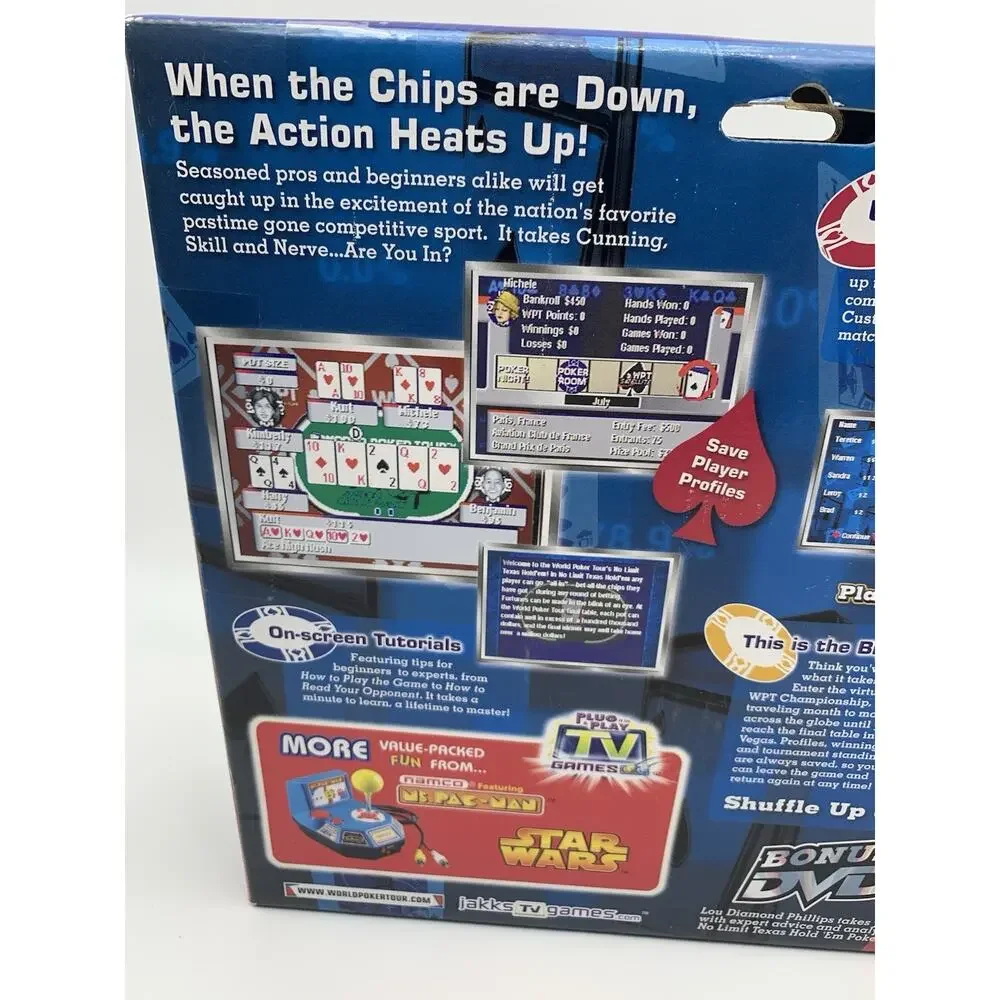 Jakks Pacific, World Poker Tour Platinum‎ Series Plug N Play TV Video Game NEW